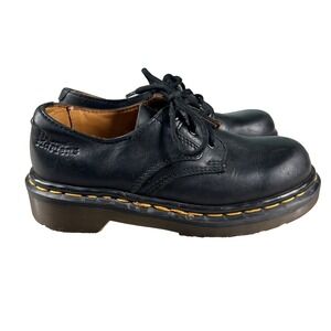 Vintage Dr. Martens Shoes UK Youth 1 Made in England 90s Y2K 8168 Oxford Black